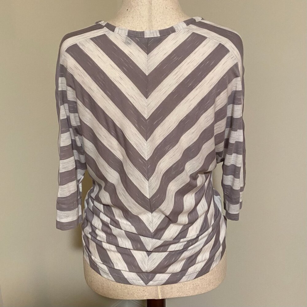 Apt 9 Grey and White Striped Blouse - Picture 2 of 9